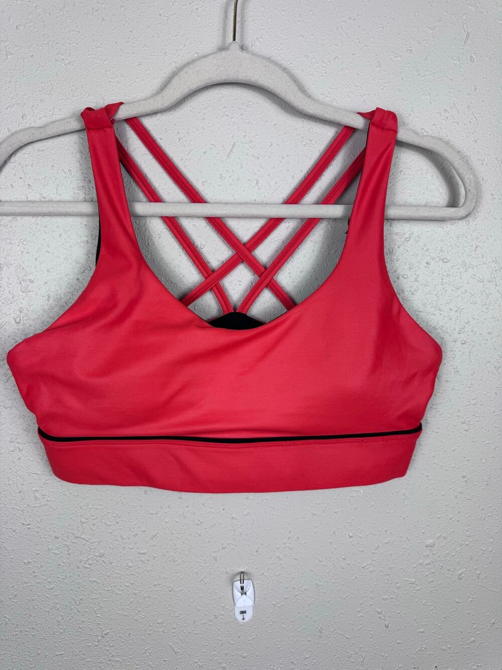 Zyia Red Sweetheart Metallic Strappy Bra Womens Size Large